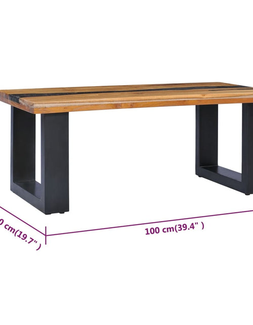 Загрузите изображение в средство просмотра галереи, Măsuță de cafea, 100x50x40 cm, lemn masiv de tec și polirășină Lando - Lando
