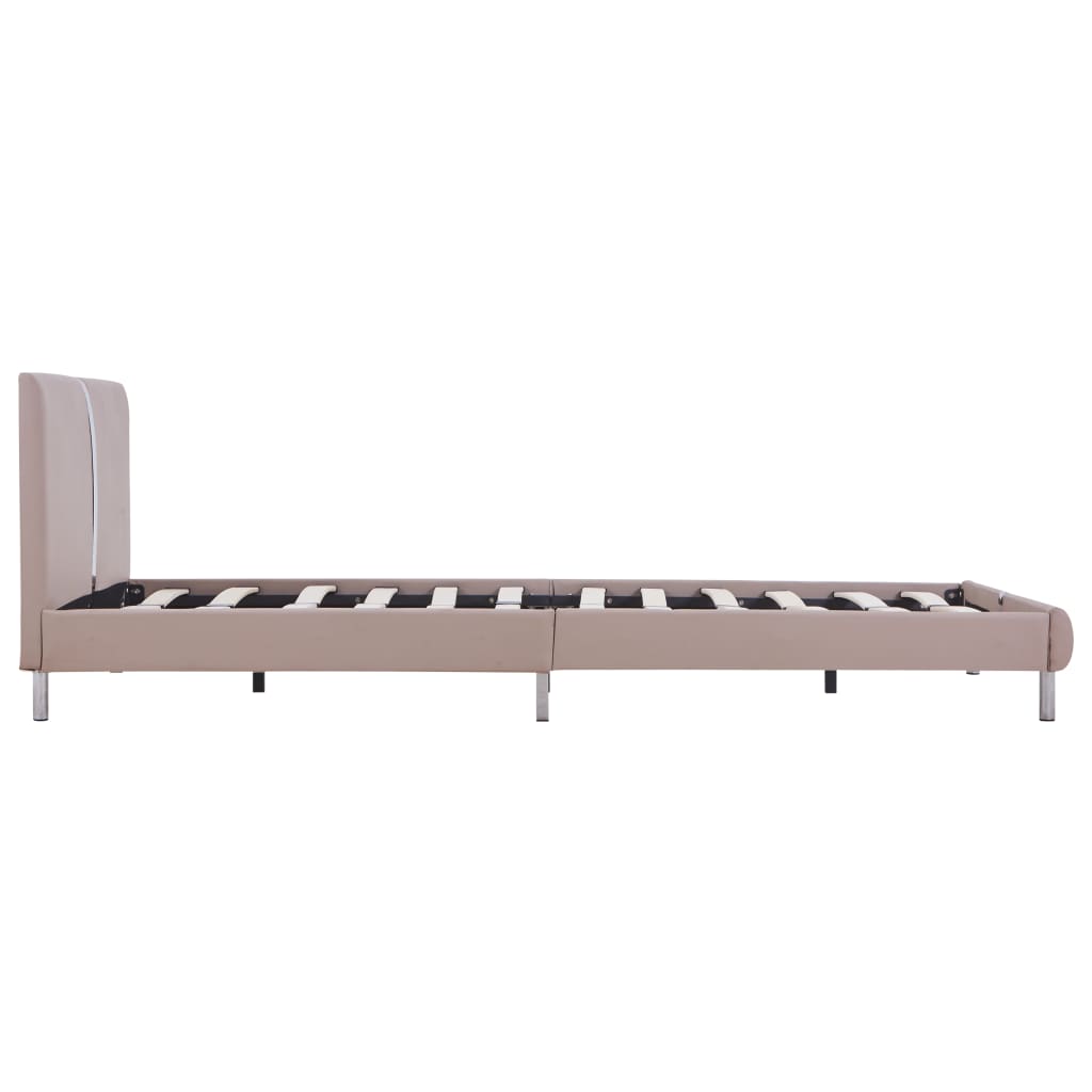 Cadru de pat, cappuccino, 140 x 200 cm, piele ecologică - Lando