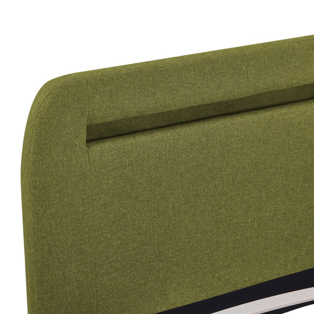 Cadru de pat cu LED-uri, verde, 180 x 200 cm, material textil - Lando