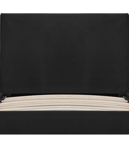 Încărcați imaginea în vizualizatorul Galerie, Cadru de pat, negru, 90 x 200 cm, material textil - Lando
