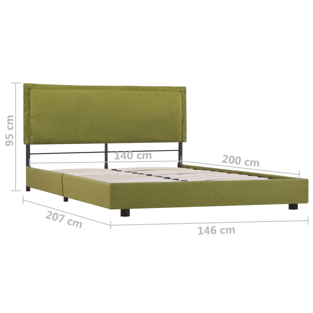 Cadru de pat, verde, 140 x 200 cm, material textil - Lando