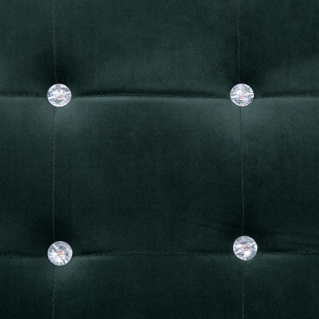 Canapea cu 2 locuri cu brațe, verde închis, crom și catifea - Lando