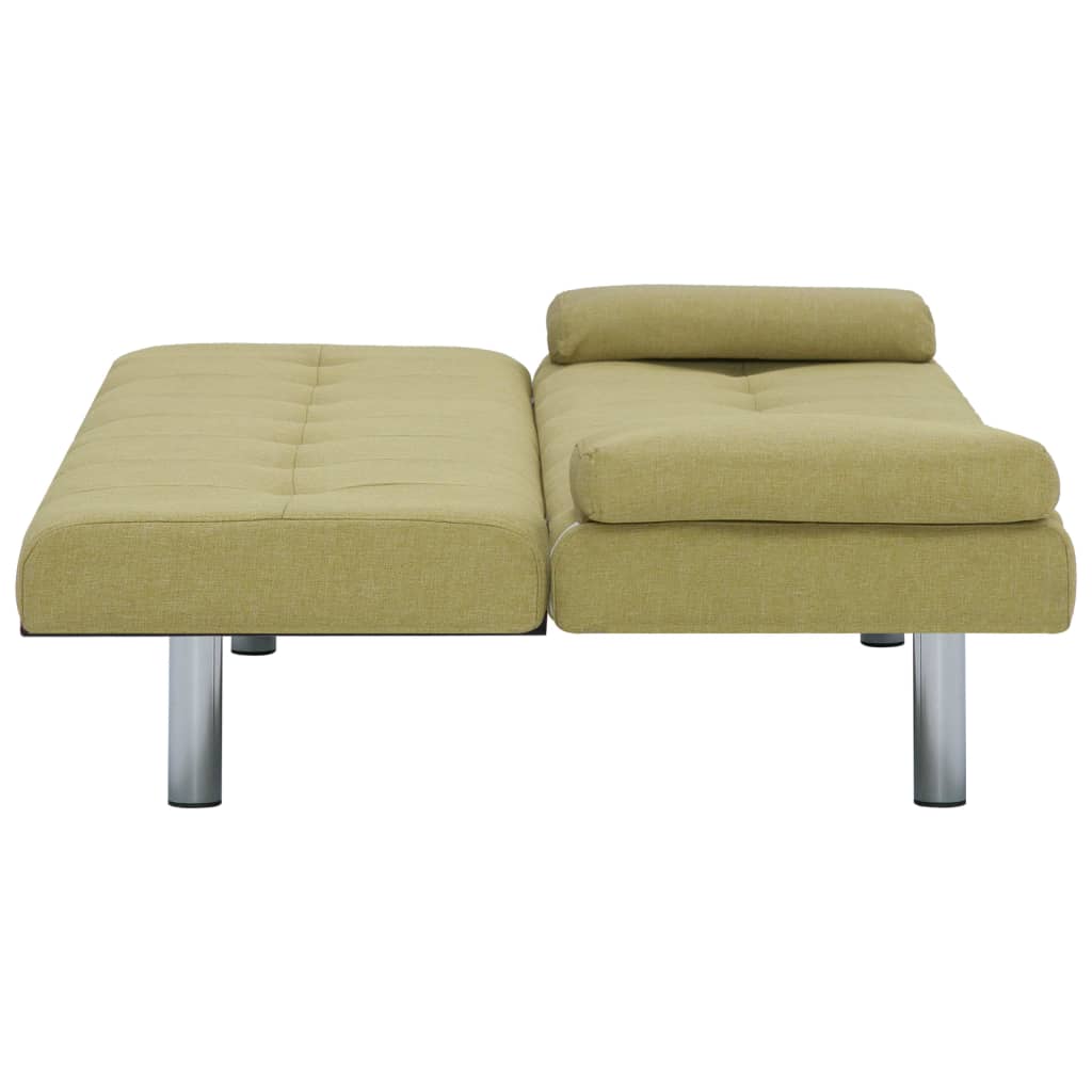 Canapea extensibilă cu două perne, verde, poliester - Lando