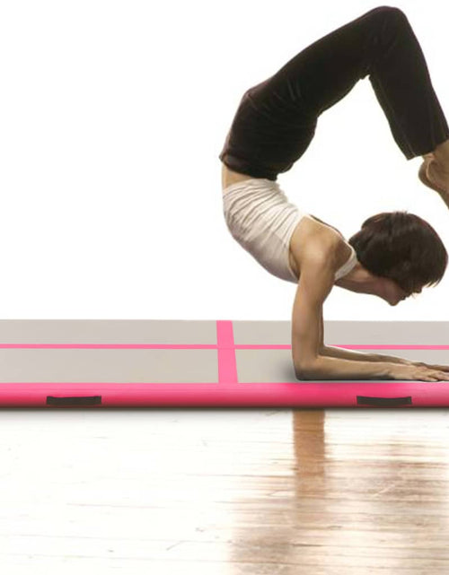 Загрузите изображение в средство просмотра галереи, Saltea gimnastică gonflabilă cu pompă roz 300x100x10cm PVC Lando - Lando

