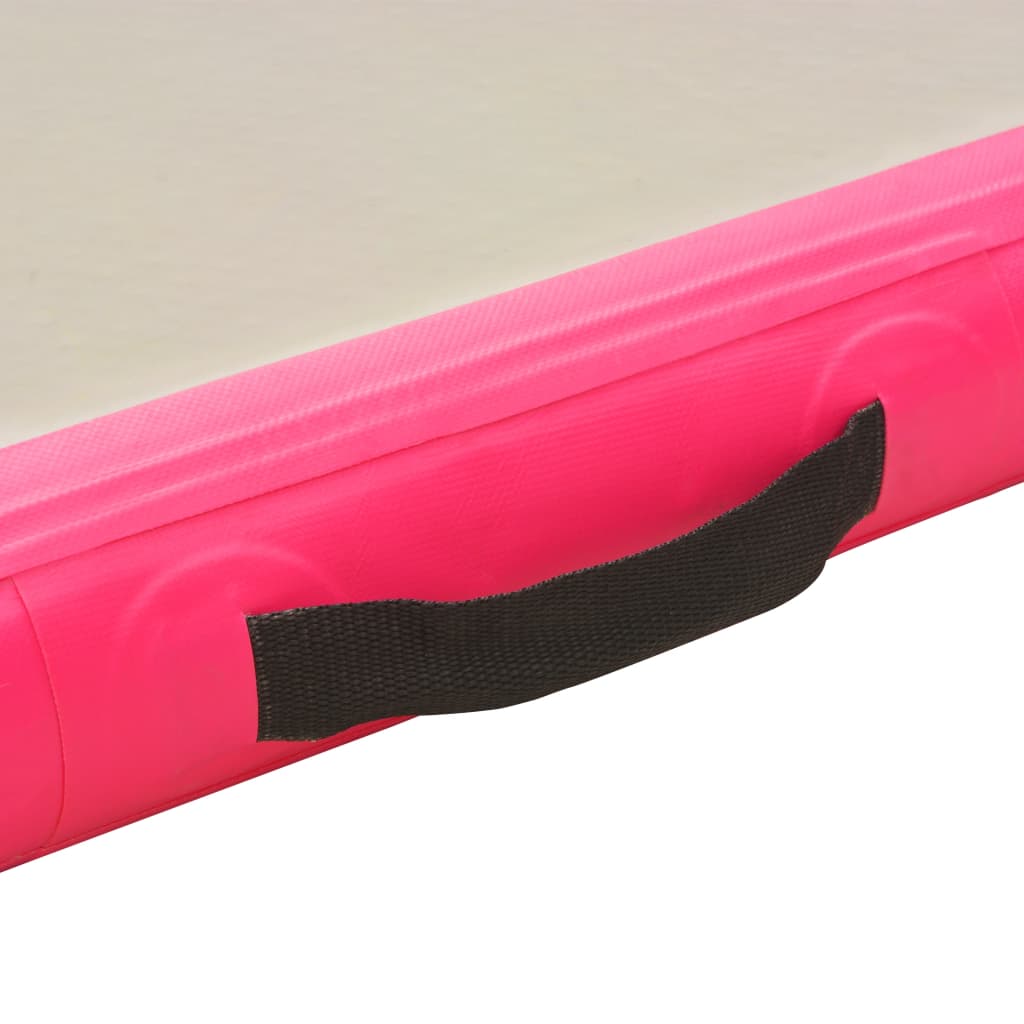 Saltea gimnastică gonflabilă cu pompă roz 300x100x10cm PVC Lando - Lando