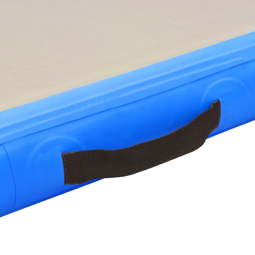 Saltea gimnastică gonflabilă cu pompă albastru 400x100x10cm PVC - Lando