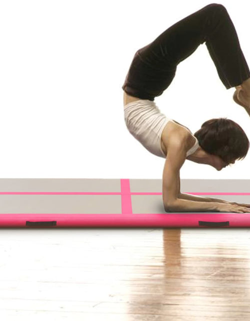 Încărcați imaginea în vizualizatorul Galerie, Saltea gimnastică gonflabilă cu pompă roz 600x100x10cm PVC Lando - Lando
