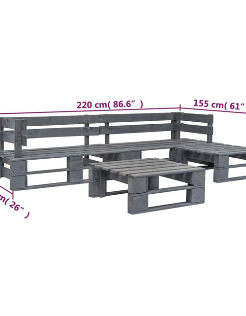 Загрузите изображение в средство просмотра галереи, Set mobilier de grădină din paleți, 4 piese, gri, lemn - Lando
