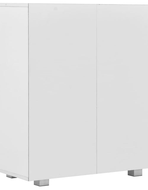 Загрузите изображение в средство просмотра галереи, Servantă, alb extralucios, 71x35x80 cm, lemn prelucrat - Lando

