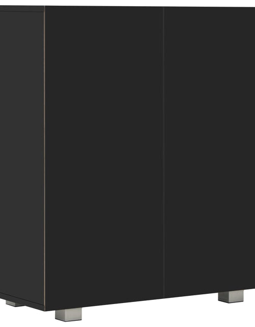 Încărcați imaginea în vizualizatorul Galerie, Servantă, negru extralucios, 71x35x80 cm, lemn prelucrat - Lando
