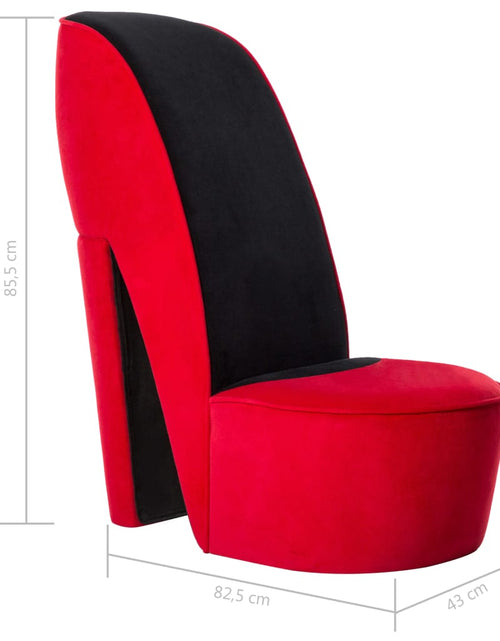 Încărcați imaginea în vizualizatorul Galerie, Scaun în formă de pantof cu toc, roșu, catifea - Lando

