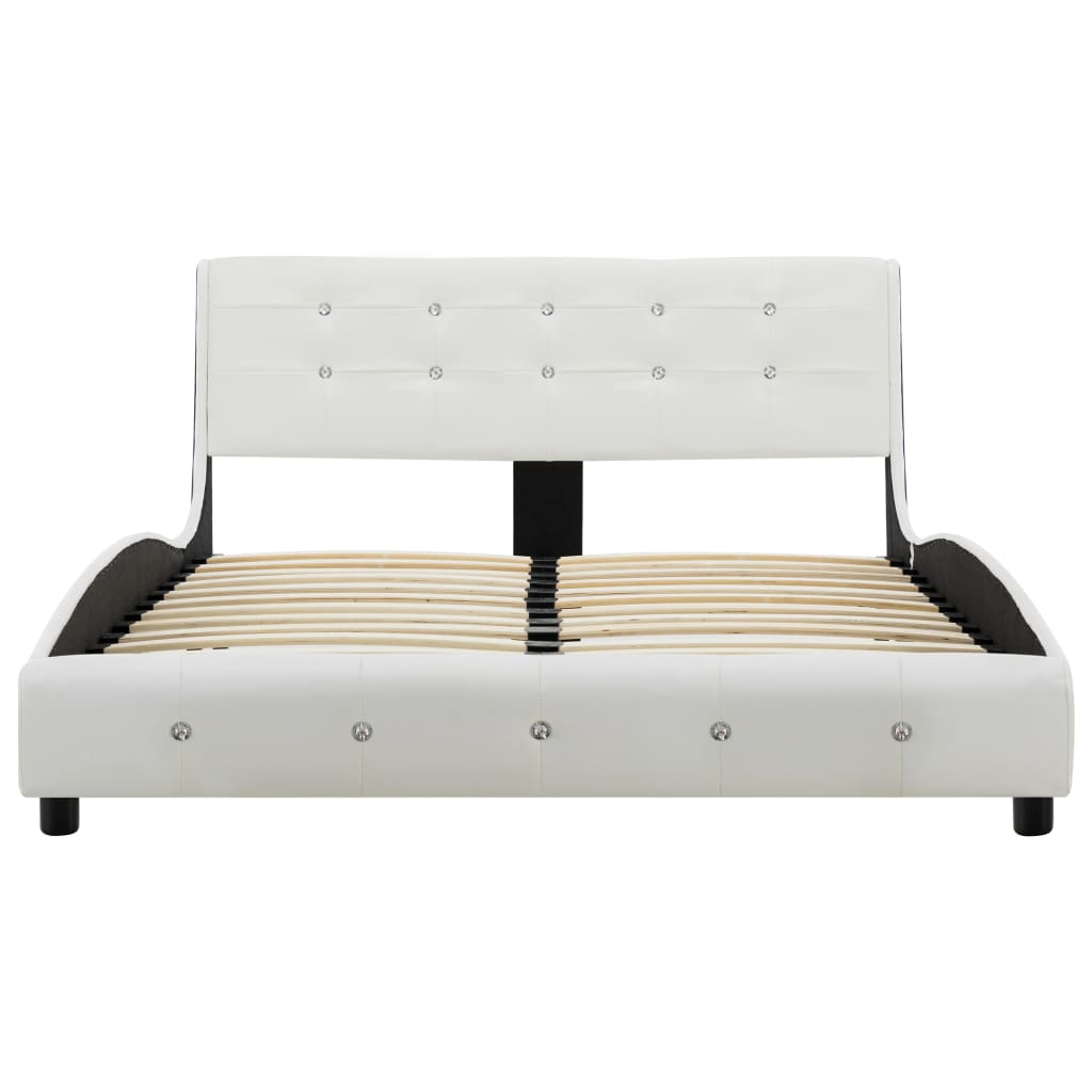 Cadru de pat, alb, 120 x 200 cm, piele ecologică - Lando