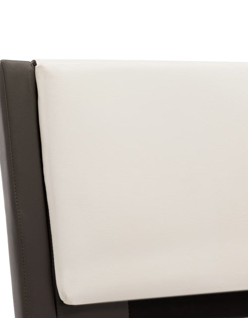 Загрузите изображение в средство просмотра галереи, Cadru de pat cu LED, gri și alb, 90x200 cm, piele ecologică - Lando
