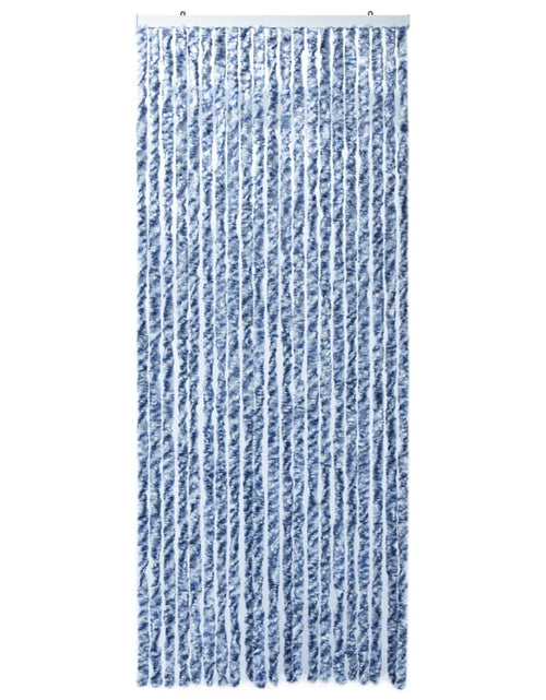Încărcați imaginea în vizualizatorul Galerie, Perdea de insecte, albastru, alb, argintiu, 90x220 cm, Chenille - Lando
