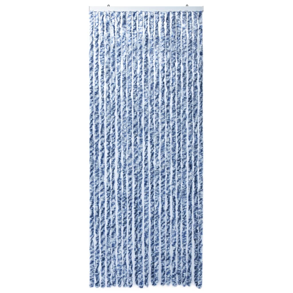 Perdea de insecte, albastru, alb, argintiu, 90x220 cm, Chenille - Lando