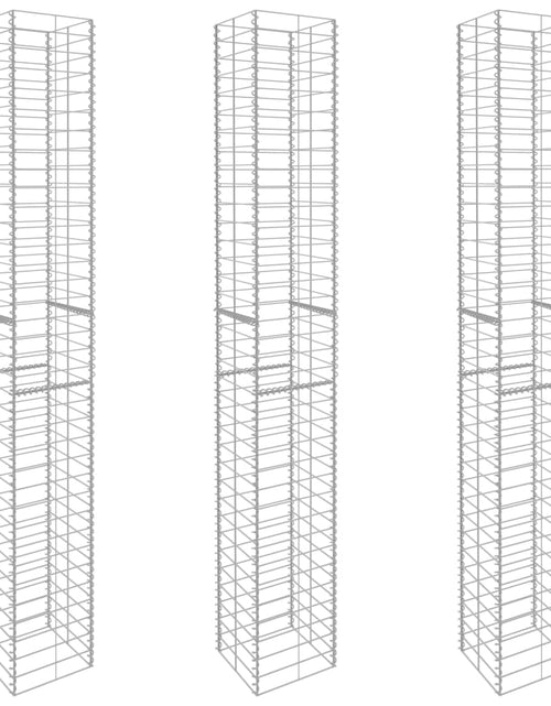 Загрузите изображение в средство просмотра галереи, Coșuri gabion, 3 buc., 25 x 25 x 197 cm, oțel galvanizat Lando - Lando
