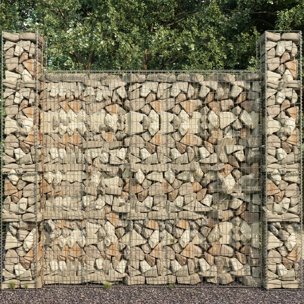 Coșuri gabion, 3 buc., 25 x 25 x 197 cm, oțel galvanizat Lando - Lando