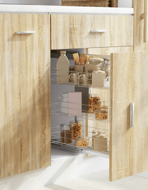 Încărcați imaginea în vizualizatorul Galerie, Coș sârmă bucătărie retractabil 3 niveluri argintiu 47x25x56 cm - Lando
