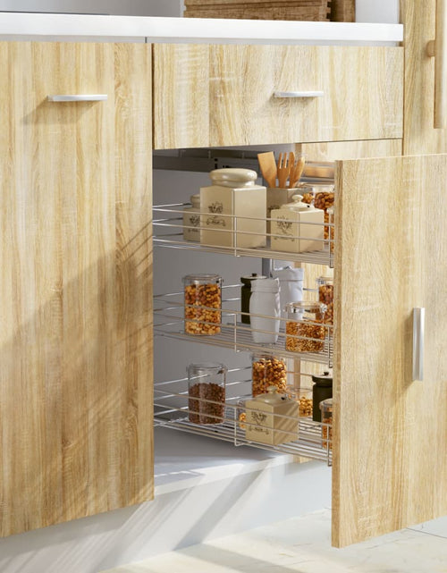 Încărcați imaginea în vizualizatorul Galerie, Coș sârmă bucătărie retractabil 3 niveluri argintiu 47x35x56 cm - Lando
