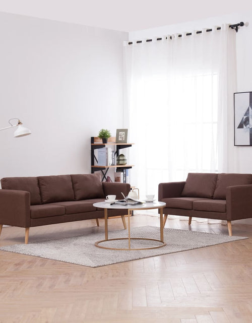 Încărcați imaginea în vizualizatorul Galerie, Set de canapele, 2 piese, maro, material textil - Lando
