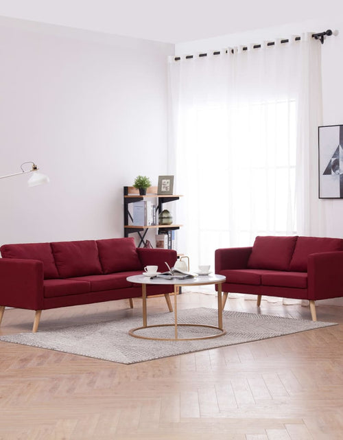 Încărcați imaginea în vizualizatorul Galerie, Set de canapele, 2 piese, bordo, material textil - Lando
