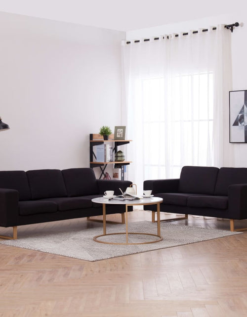 Încărcați imaginea în vizualizatorul Galerie, Set de canapele, 2 piese, negru, material textil - Lando
