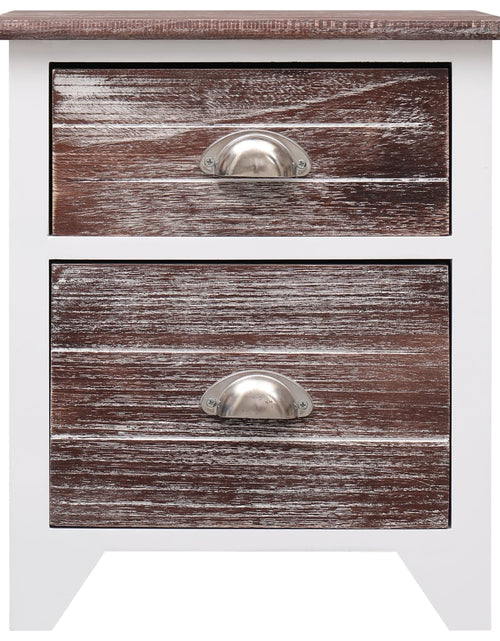 Загрузите изображение в средство просмотра галереи, Noptieră, maro și alb, 38x28x45 cm, lemn de paulownia - Lando
