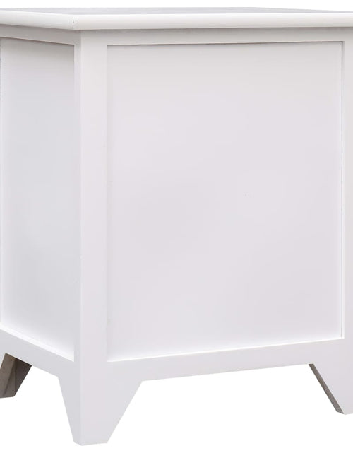 Încărcați imaginea în vizualizatorul Galerie, Noptieră, alb, 38x28x45 cm, lemn de paulownia - Lando
