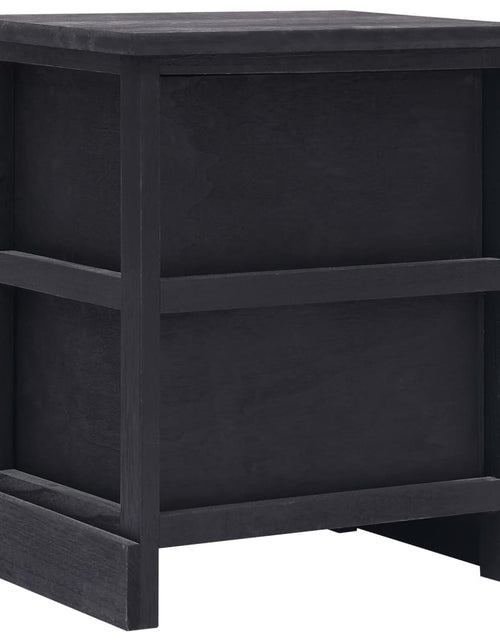 Încărcați imaginea în vizualizatorul Galerie, Noptiere, 2 buc., negre, 38 x 28 x 45 cm, lemn de paulownia - Lando
