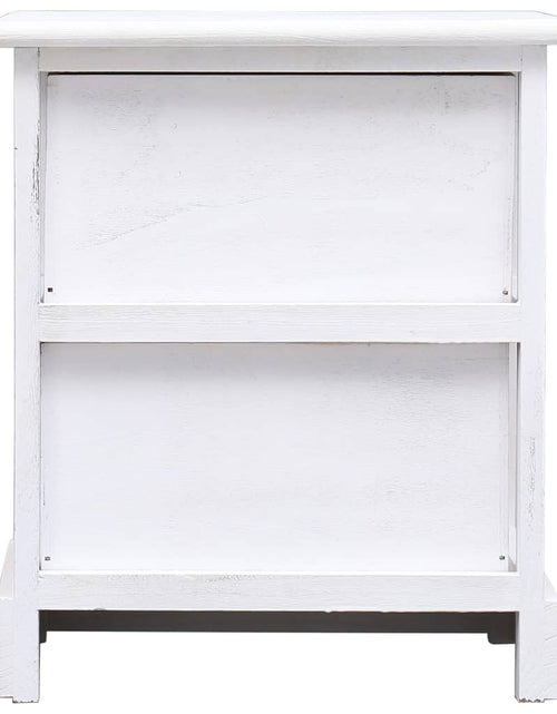 Încărcați imaginea în vizualizatorul Galerie, Noptieră, alb, 38 x 28 x 45 cm, lemn de paulownia - Lando
