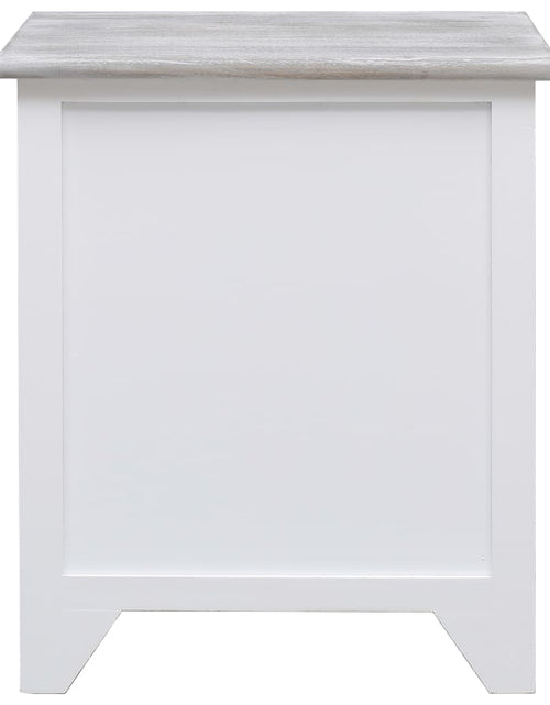 Încărcați imaginea în vizualizatorul Galerie, Noptiere, 2 buc., alb, 38 x 28 x 45 cm, lemn de paulownia - Lando

