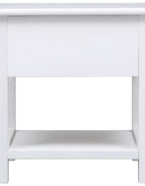 Загрузите изображение в средство просмотра галереи, Masă laterală, alb, 40 x 40 x 40 cm, lemn de paulownia Lando - Lando
