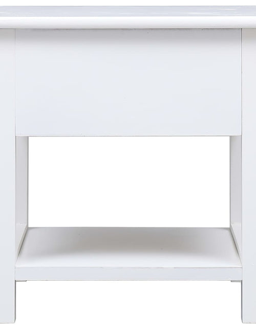 Încărcați imaginea în vizualizatorul Galerie, Masă laterală, alb, 40 x 40 x 40 cm, lemn de paulownia Lando - Lando
