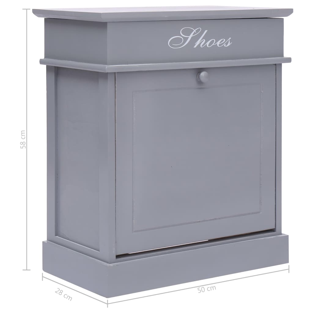 Pantofar, gri, 50 x 28 x 58 cm, lemn de paulownia - Lando