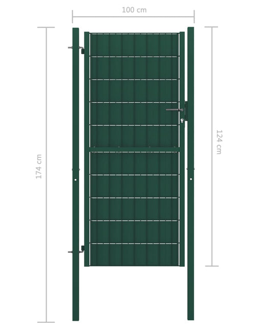 Загрузите изображение в средство просмотра галереи, Poartă de gard, verde, 100x124 cm, PVC și oțel Lando - Lando
