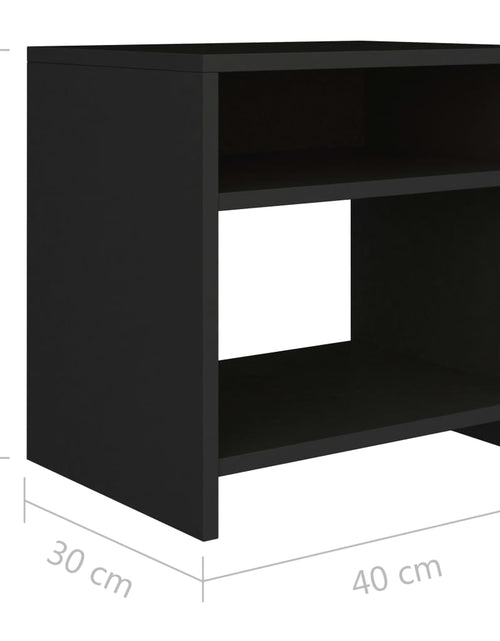 Încărcați imaginea în vizualizatorul Galerie, Noptiere, 2 buc., negru, 40 x 30 x 40 cm, PAL - Lando

