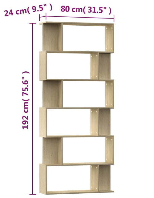 Încărcați imaginea în vizualizatorul Galerie, Bibliotecă/Separator cameră, stejar Sonoma, 80x24x192 cm, PAL Lando - Lando
