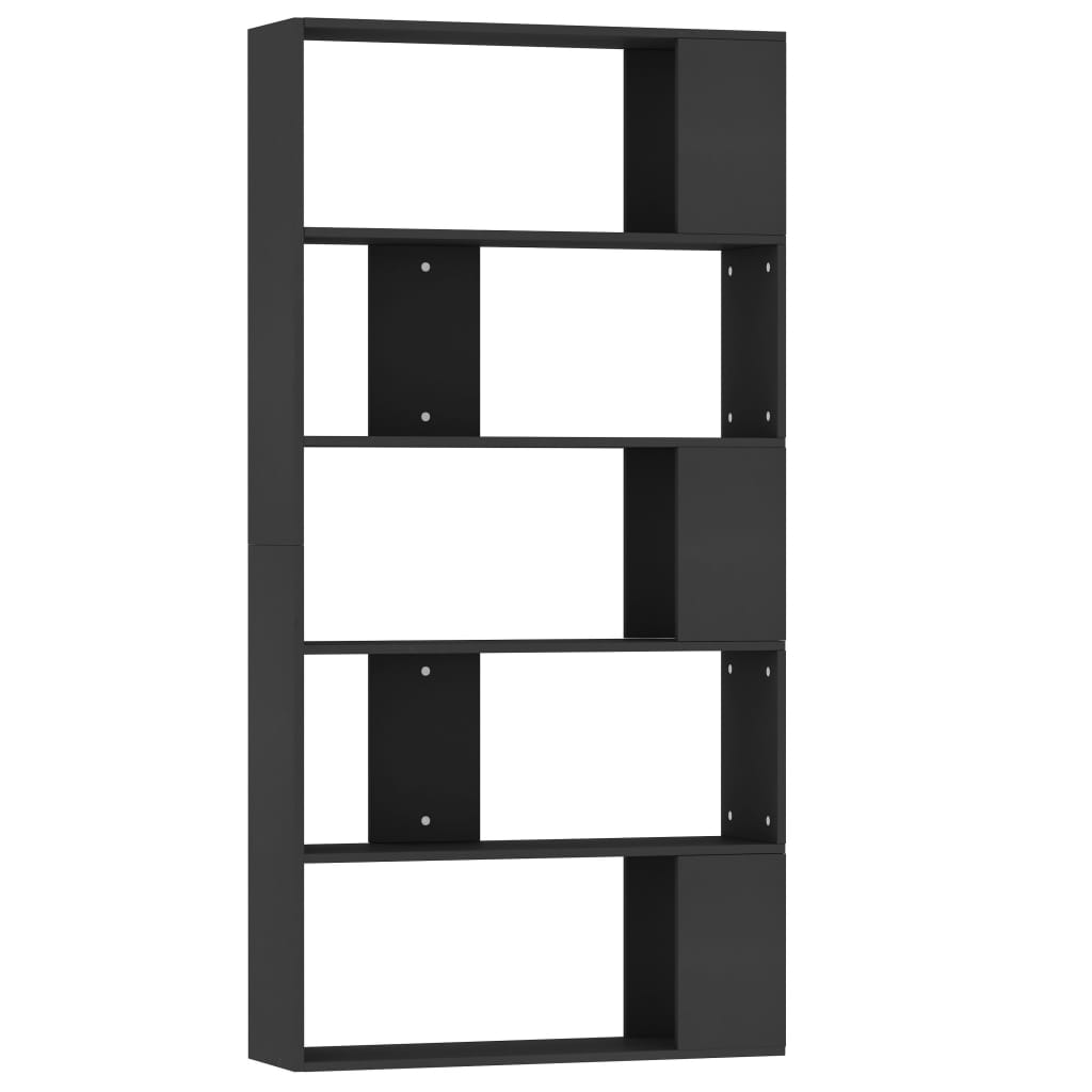 Bibliotecă/Separator cameră, negru, 80x24x159 cm, PAL Lando - Lando