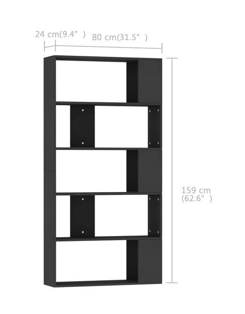 Încărcați imaginea în vizualizatorul Galerie, Bibliotecă/Separator cameră, negru, 80x24x159 cm, PAL Lando - Lando
