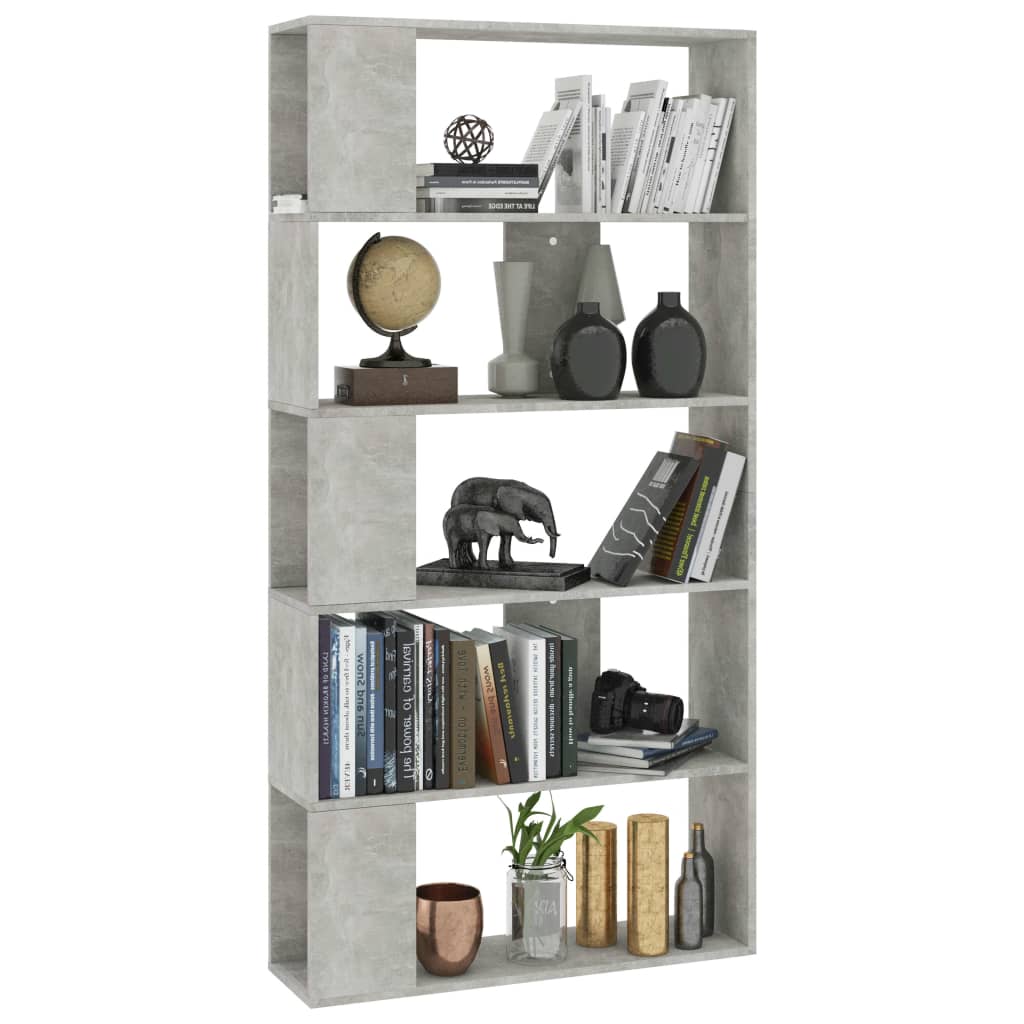 Bibliotecă/Separator cameră, gri beton, 80 x 24 x 159 cm, PAL Lando - Lando