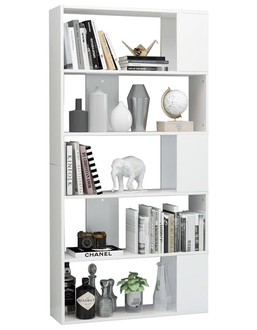 Încărcați imaginea în vizualizatorul Galerie, Bibliotecă/Separator cameră, alb extralucios, 80x24x159 cm, PAL Lando - Lando
