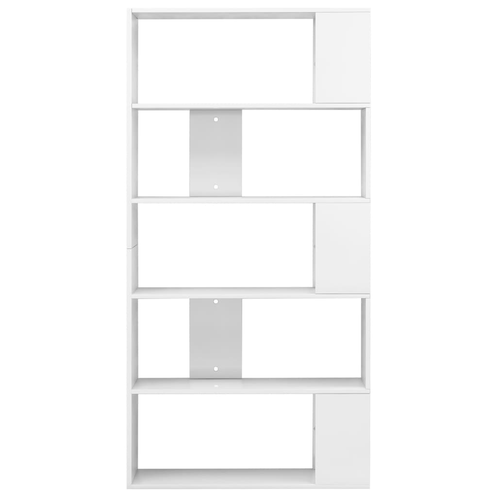 Bibliotecă/Separator cameră, alb extralucios, 80x24x159 cm, PAL Lando - Lando