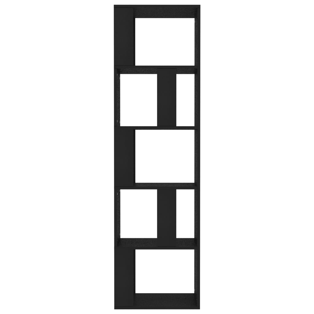 Bibliotecă/Separator cameră, negru, 45x24x159 cm, PAL - Lando