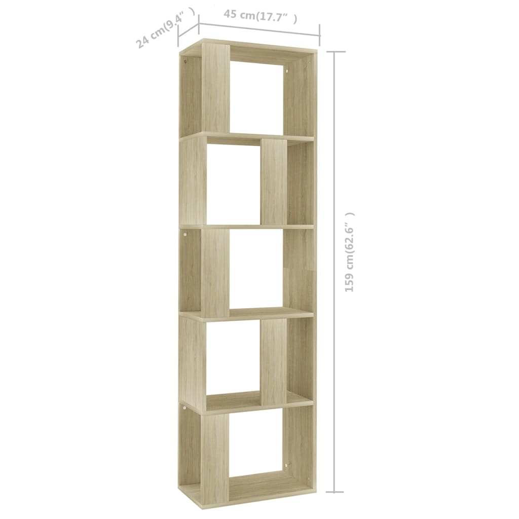 Bibliotecă/Separator cameră, stejar Sonoma, 45x24x159cm, PAL - Lando