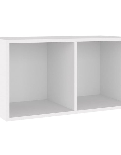 Încărcați imaginea în vizualizatorul Galerie, Cutie de depozitare viniluri, alb, 71x34x36 cm, lemn compozit - Lando
