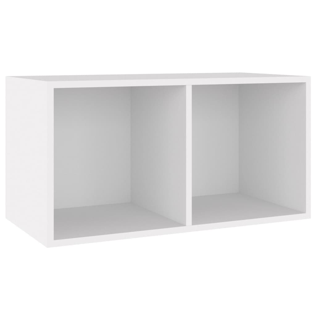 Cutie de depozitare viniluri, alb, 71x34x36 cm, lemn compozit - Lando