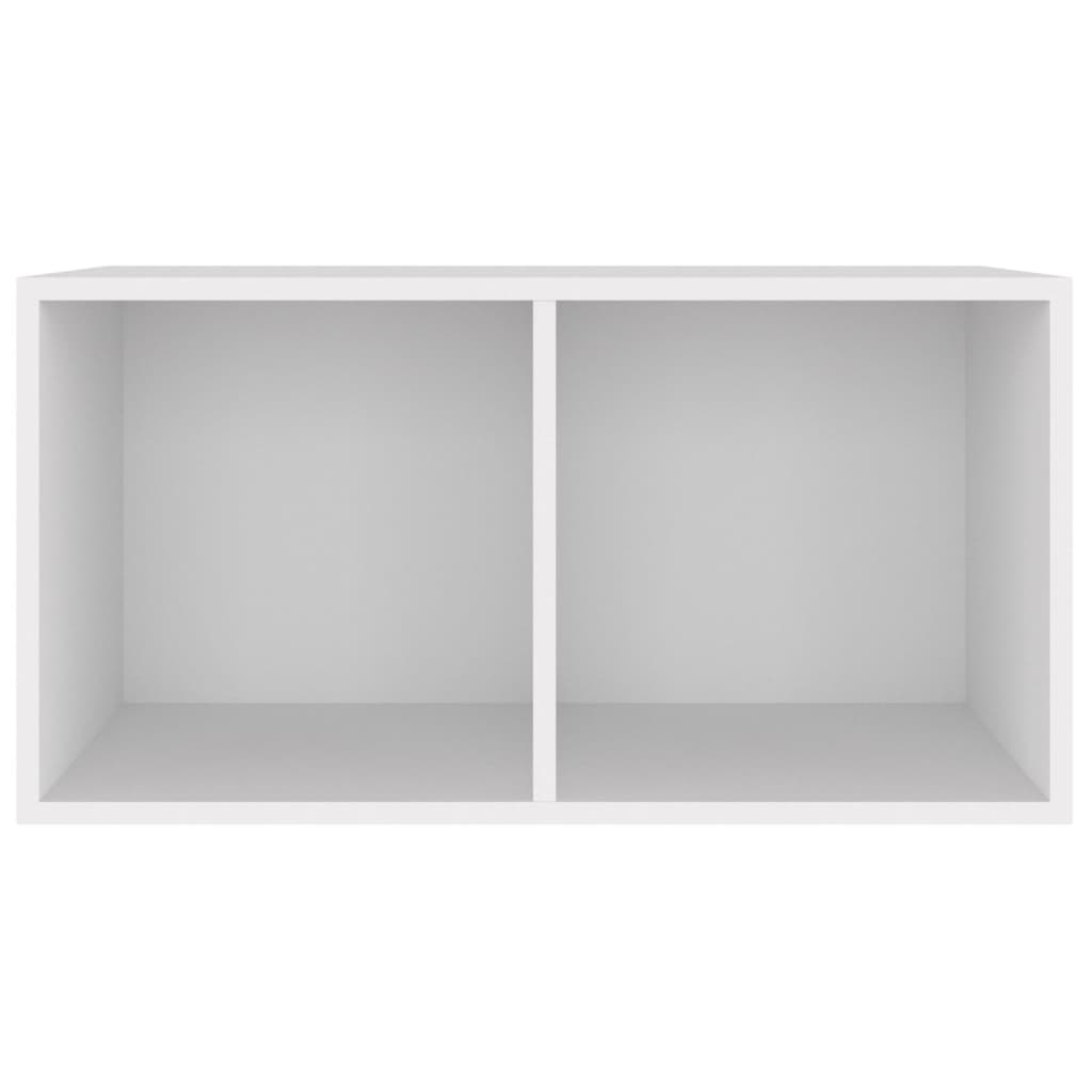 Cutie de depozitare viniluri, alb, 71x34x36 cm, lemn compozit - Lando