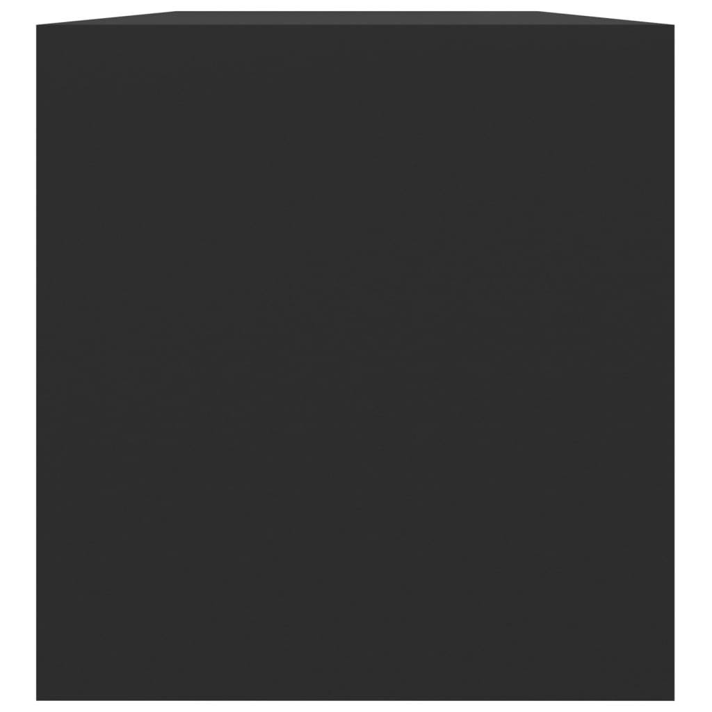Cutie de depozitare viniluri, negru, 71x34x36 cm, lemn compozit - Lando