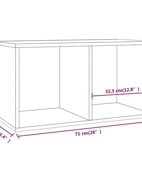 Încărcați imaginea în vizualizatorul Galerie, Cutie de depozitare viniluri, negru, 71x34x36 cm, lemn compozit - Lando
