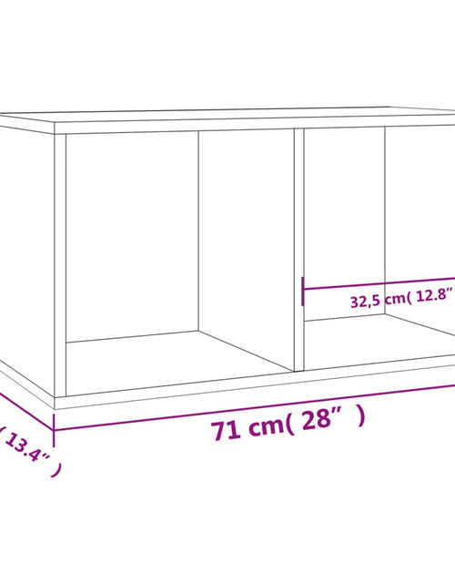 Загрузите изображение в средство просмотра галереи, Cutie de depozitare viniluri, gri, 71x34x36 cm, lemn compozit - Lando
